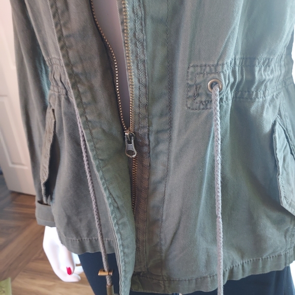 Dolled Up Olive Utility Jacket with Studded Accents - Picture 8 of 11